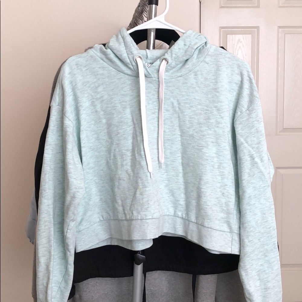 Mint Cropped Hoodie